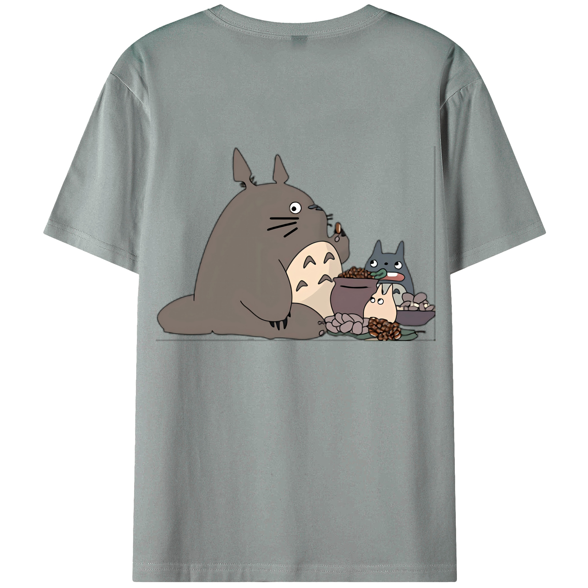 （画像用） となりのトトロ 草壁メイ 草壁サツキ My Neighbor Totoro Satsuki Kusakabe Mei Kusakabe 綿100％ メンズ半袖Tシャツ（バックプリント） 通気性